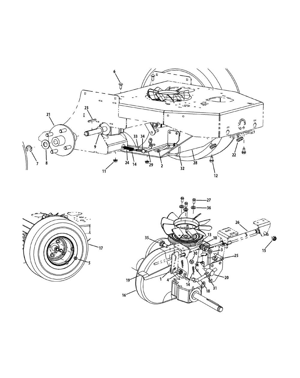 Drive Assembly Diagram and Parts List for 56A443TH (750-XP)(2009 & 2010) Cub Cadet Lawn Mower